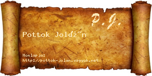 Pottok Jolán névjegykártya